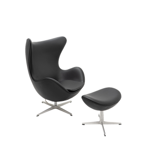 Set of Egg Chair and Ottoman by Arne Jacobsen for Fritz Hansen, 2000s