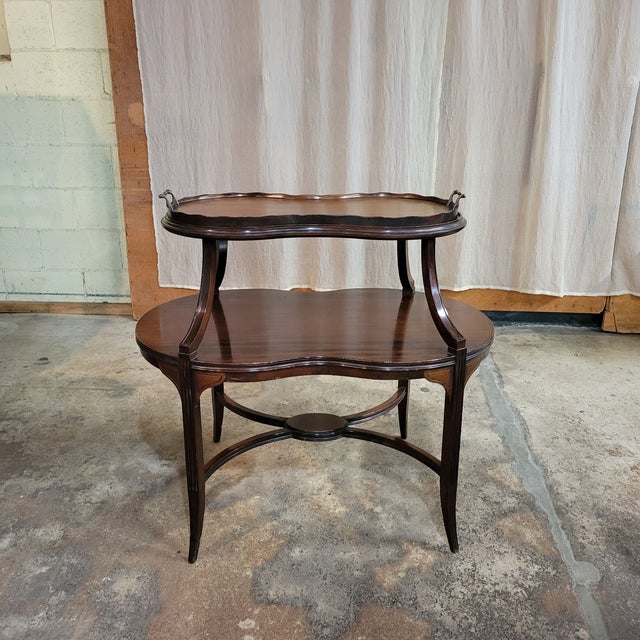 Early 20th Century Mahogany 2 Tier Tray Top Table For Sale - Image 9 of 11