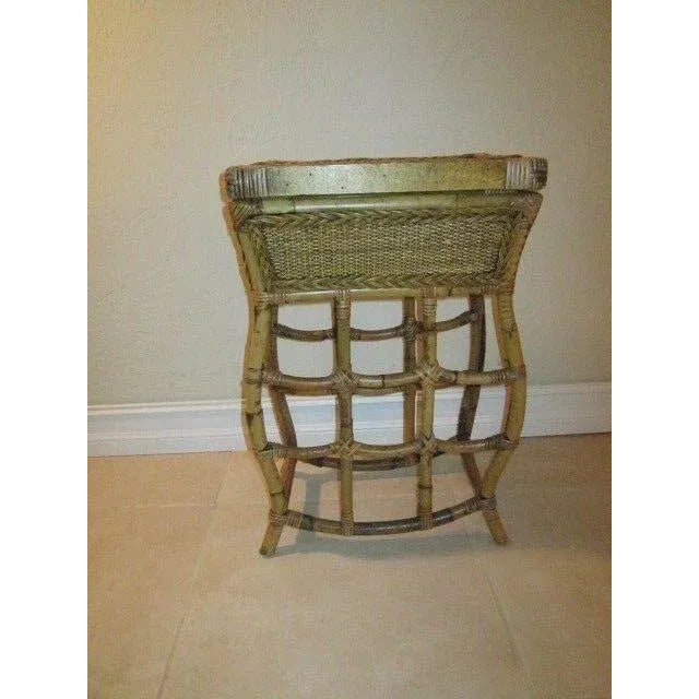 Vintage Bamboo Rattan Accent Table With Built in Serving Tray For Sale - Image 11 of 12