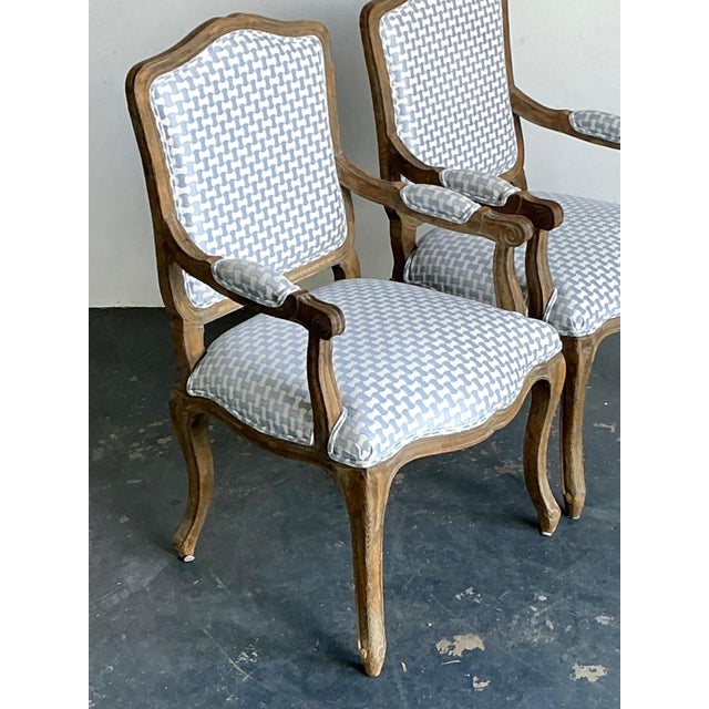 Early 21st Century Vintage Louis XV Style Carved Wood Armchairs For Sale - Image 5 of 15