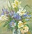 Textile Vintage Still Life -- Yellow & Blue Floral by Doro For Sale - Image 7 of 8