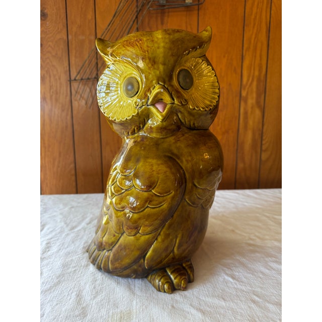 Ceramic Ceramic Owl Signed “Ostie” For Sale - Image 7 of 10