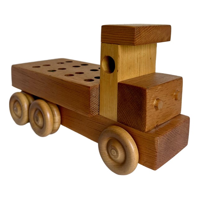 Handcrafted Wooden Toy Truck Desk Organizer by Sam Sellers For Sale