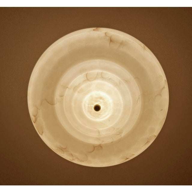 Art Deco Pendant Light in Pink Marble Glass, 1930s For Sale - Image 10 of 18