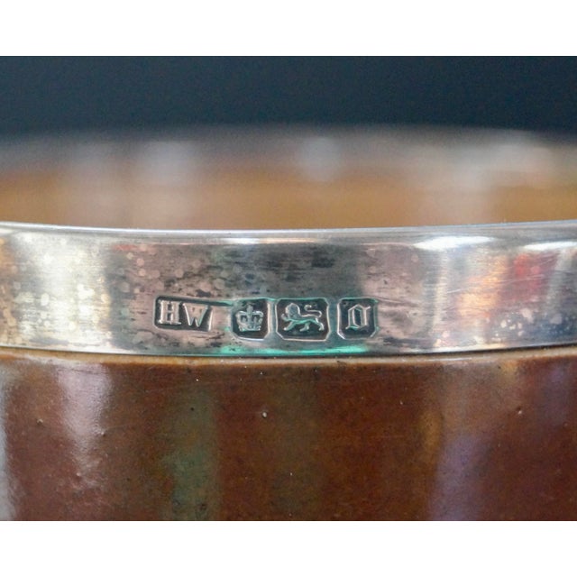 Late 19th Century Antique Royal Doulton Harvest Hunt Beaker with Silver Rim, 1896 For Sale - Image 5 of 6