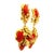 1960s 1960s Italian Sardinian Coral 18k Gold Floral Drop Earrings, Pair For Sale - Image 5 of 10