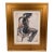 Signed Seated Nude Figure Drawing Charcoal Colored Pencil Gilt Frame For Sale