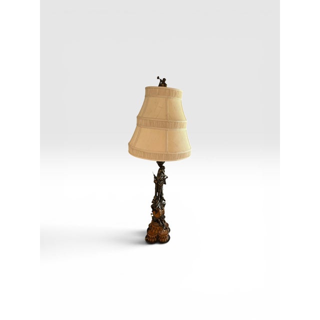 1980s Vintage Maitlandoi-Smith Monkey Band Table Lamp With Original Monkey Finial For Sale - Image 5 of 12