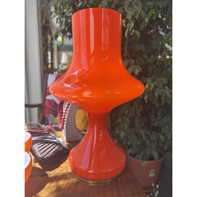 Table Lamp in Red Glass Stepan Tabera for Opp Jihlava, 1970s, in Very Good conditions. Designed 1970 to 1979 I have...