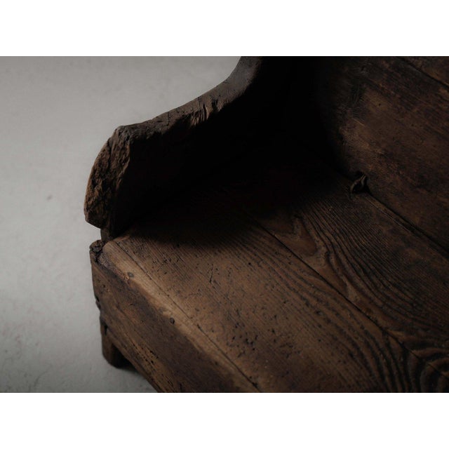 Alpine Folk Art Larch Storage Bench, Piedmont, Italy, Late 18th Century For Sale - Image 5 of 16