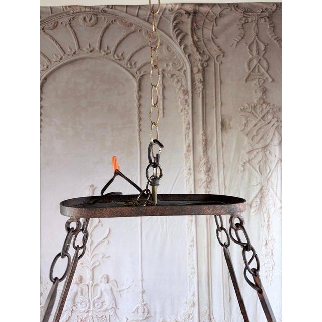 20th Century Spanish Style Wrought Iron Chandelier 6-Light For Sale In Los Angeles - Image 6 of 10