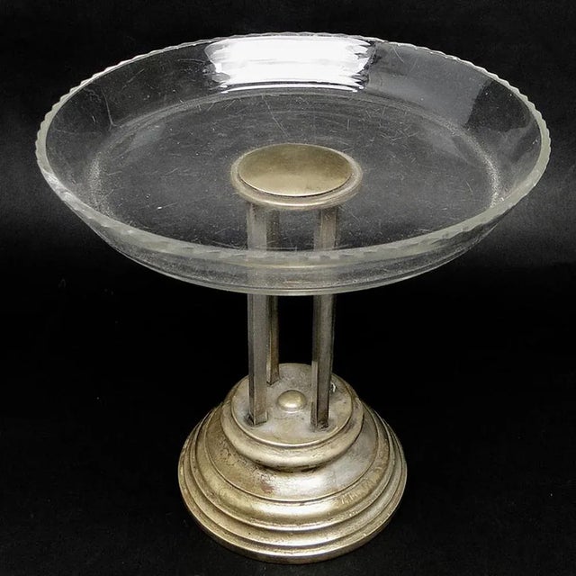 Biedermeier Bowl on Stand, Former Austro-Hungarian Empire, 1890s For Sale - Image 5 of 10