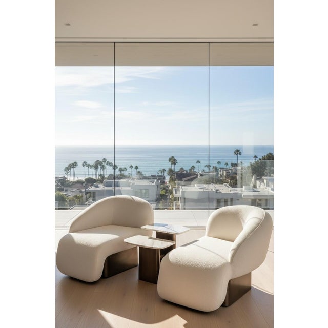 2020s Kaia Modern White Boucle Left Arm Accent Chair For Sale - Image 5 of 10