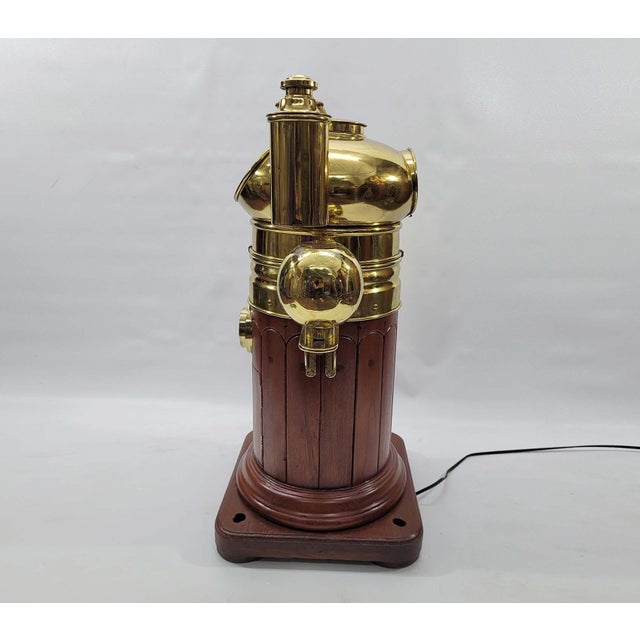 High quality nineteenth century ships binnacle from John Hand and Sons. Mushroom top with oil burners. Brass covers on the...