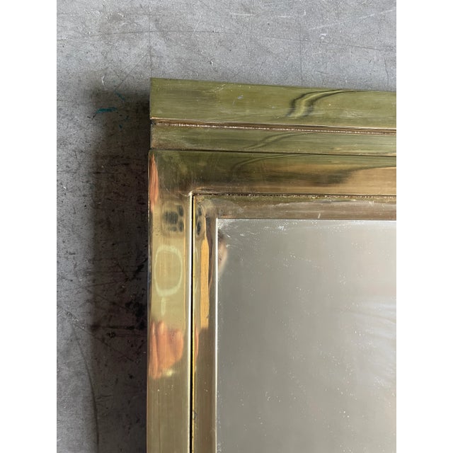 1970s Vintage Italian Brass Mirror, 1970s For Sale - Image 5 of 13