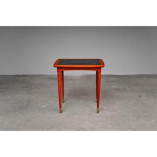 Mid-Century Modern Tile Table in Beech For Sale - Image 3 of 15