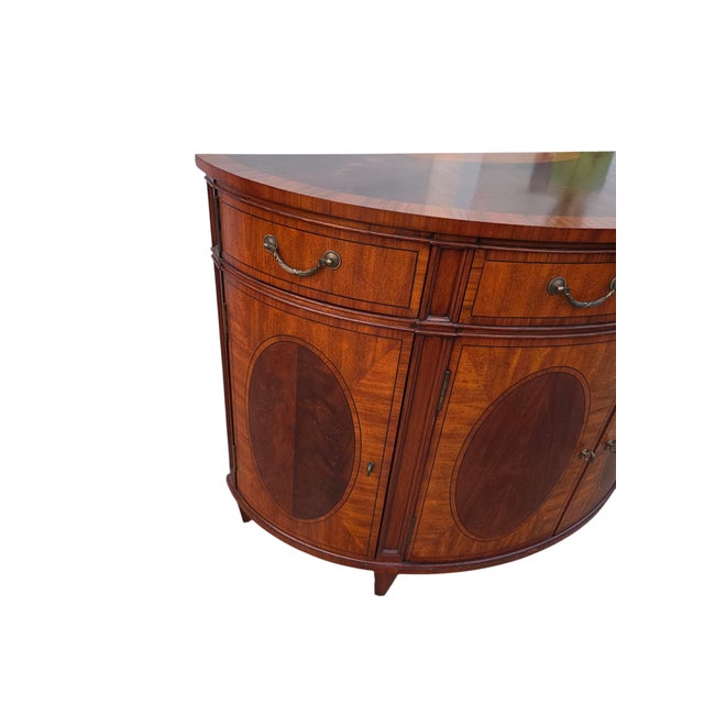 1990s Ethan Allen Newport Mahogany Sideboard Demi Lune Buffet Credenza Server Easton For Sale In Philadelphia - Image 6 of 16