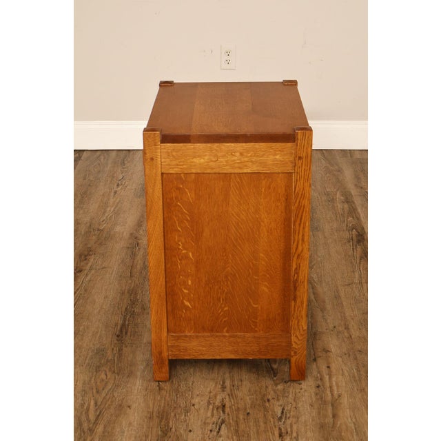 Stickley Mission Collection Pair Of Oak Three Drawer Nightstands For Sale - Image 18 of 18
