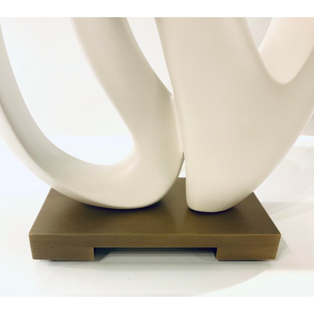 Original Retail $3747, stylish Jean Lois Deniot for Baker White Sculptural Chalcedony Table Lamp, antique brass finished...