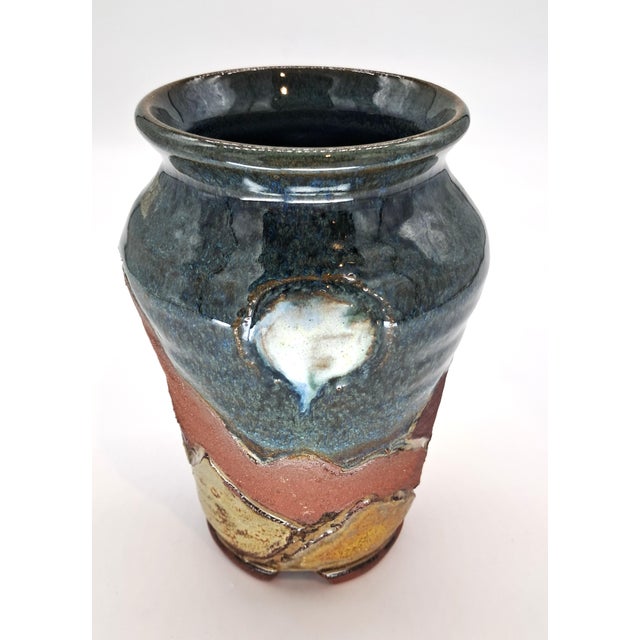 2000 - 2009 Shawnee Mountain Red Clay Pottery Vase Moon With Mountains Signed For Sale - Image 5 of 10