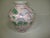 A vintage rose Chinese porcelain vase, hand-painted and decorated with incised designs of goldfish and water lilies....