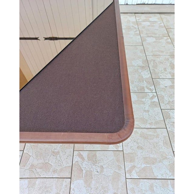 Leather Coffee Table with Glass Top, 1980s For Sale - Image 3 of 15