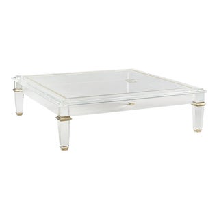 Caracole Signature Large Contemporary Acrylic Pierre Cocktail Table For Sale