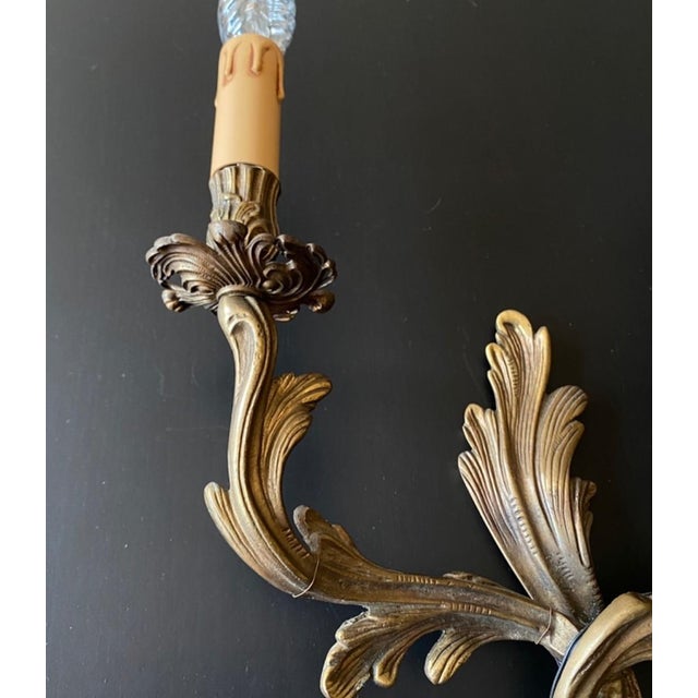 Metal Vintage Bronze Wall Lights, 1950s, Set of 2 For Sale - Image 7 of 12