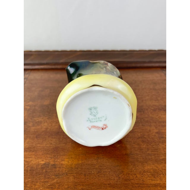 Canary Yellow Antique Art Nouveau Jaeger & Co. Bavarian, A. Koch Grape Motif Porcelain Dessert Trio For Sale - Image 8 of 12