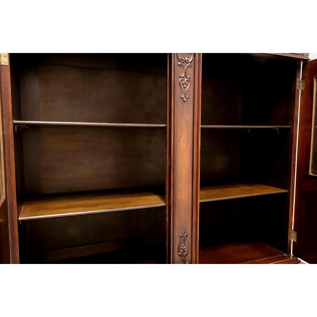 Rockford Antique Carved Walnut French Gothic China Display Cabinet For Sale - Image 9 of 12