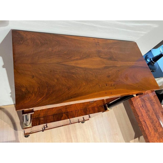 Black Biedermeier Secretary in Walnut and Maple, 1820 For Sale - Image 8 of 18