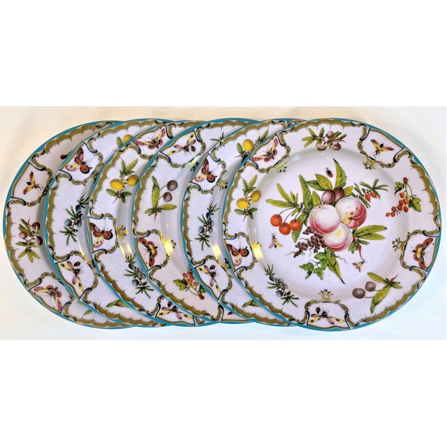 English Early 21st Century Enameled Tin English Duke of Gloucester Plates - Set of 6 For Sale - Image 3 of 7