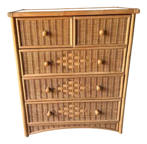 Wicker Chest of 5 Drawers