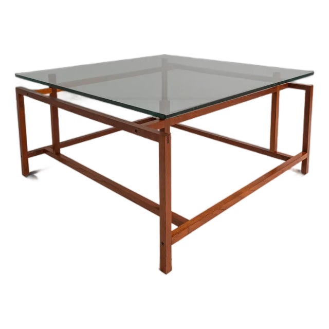 Danish Mid-Century Modern Coffee Table in Solid Teak W/ Glass Top Attributed to Henning Nørgaard for Komfort of Denmark, C. 1960's For Sale