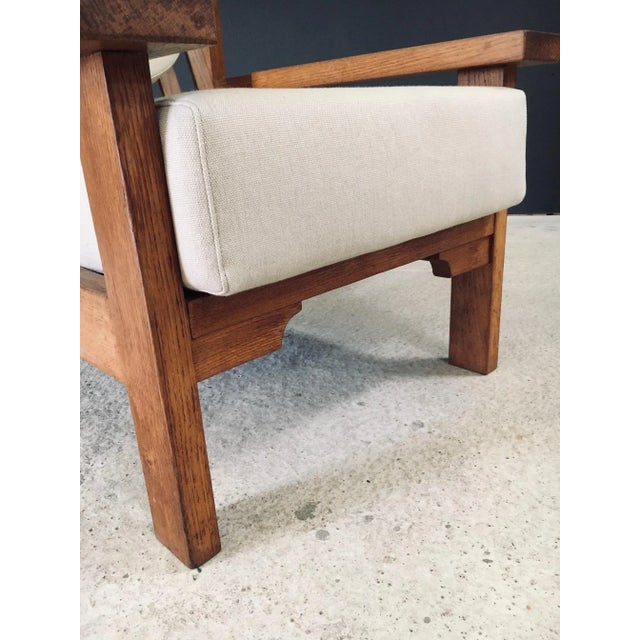 Brutalist Square Oak Lounge Chair, Belgium, 1950s For Sale - Image 18 of 18