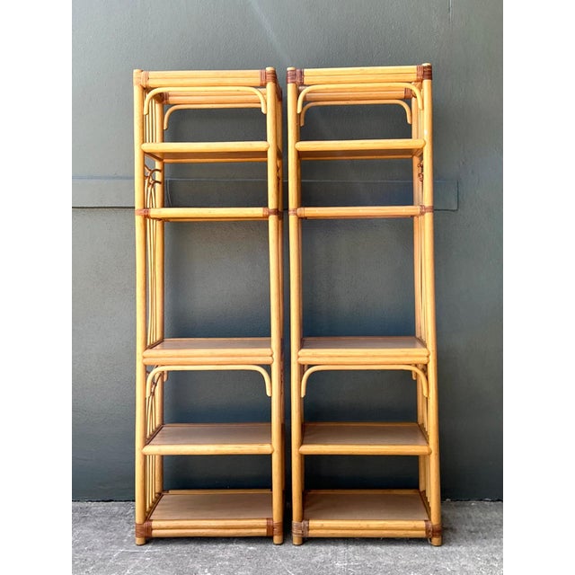 Vintage Rattan Etagere Shelves - A Pair For Sale - Image 12 of 15