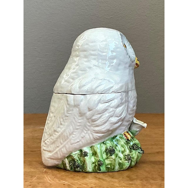 Vintage Italian Owl Ceramic Lidded Trinket Box For Sale In West Palm - Image 6 of 12