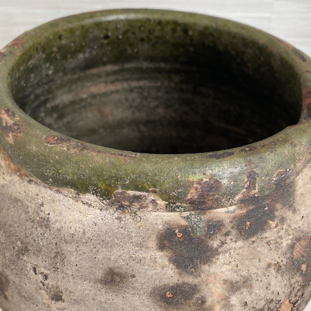 Rustic Antique Large Rustic Terra-Cotta Turkish Yoghurt Vessel Pot For Sale - Image 3 of 12