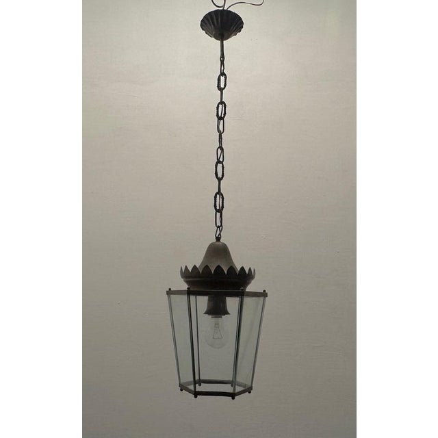 1950s Vintage Glass Pendant in Bronze, 1950s For Sale - Image 5 of 14