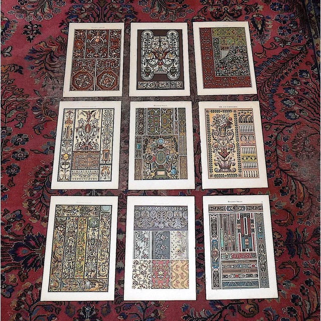 Antique 19th Century Folio Size Ornamental Design Lithographs - Metallic Inks - Set of 9 For Sale - Image 9 of 9