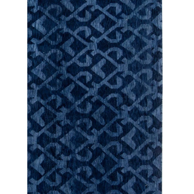 Contemporary Geometric Handcrafted Pashmina Euro Rug by Doris Leslie Blau For Sale In New York - Image 6 of 8