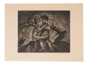 "Mother and Child" A Signed Limited Edition Etching by John E. Costigan