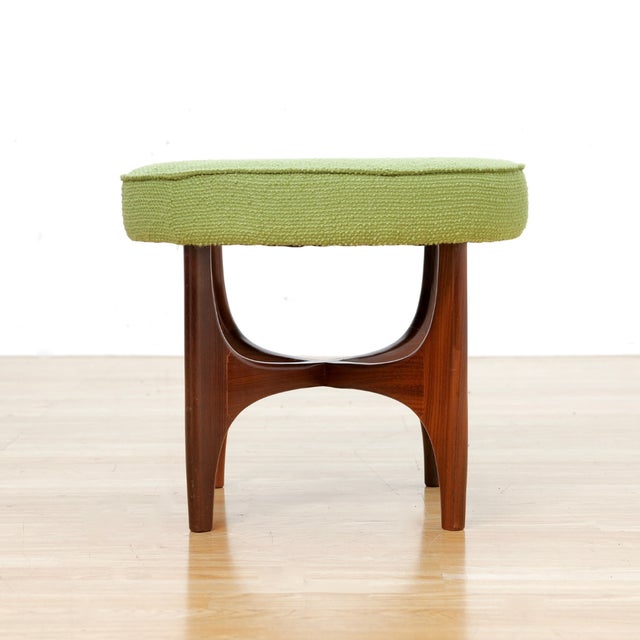 G Plan 1960s Mid Century Astro Vanity Stool by G Plan in Teak & Green, Attributed For Sale - Image 4 of 9