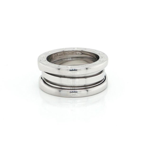 Mid 20th Century Bvlgari B.zero1 Three-Band Ring in 18k White Gold Size EU 49 US 4.5 For Sale In Miami - Image 6 of 7