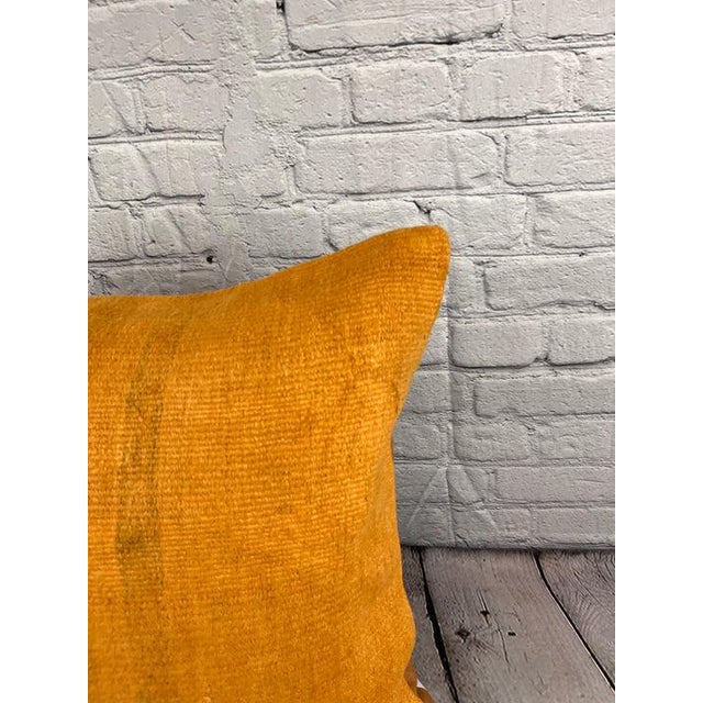 Turkish 20 x 20 Hemp Pillow Turkish Cushion Natural Orange Pillow Cushion Cover For Sale - Image 3 of 4