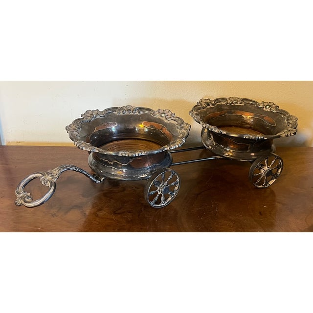 Antique 19th Century Pryor, Tyzack & Co. Sheffield Silverplate Table Trolley Cart or Wine Coaster for Decanters or Bottles Circa 1865 For Sale - Image 4 of 18
