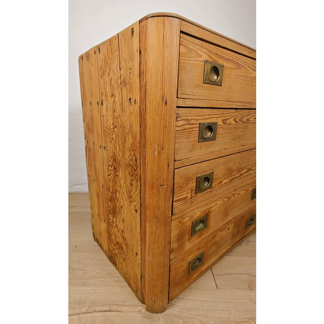 Vintage Campaign Pine Chest of Drawers, 1960 For Sale - Image 10 of 18