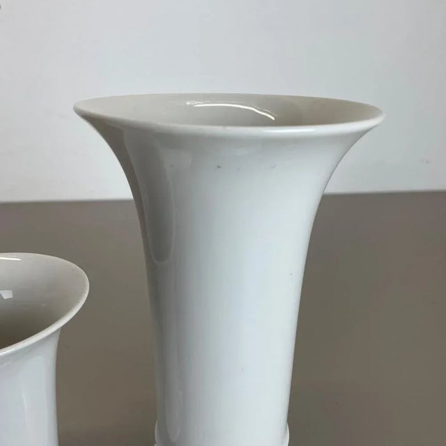 Op Art German White Porcelain Vases from AK Kaiser, 1970s, Set of 2 For Sale - Image 10 of 18