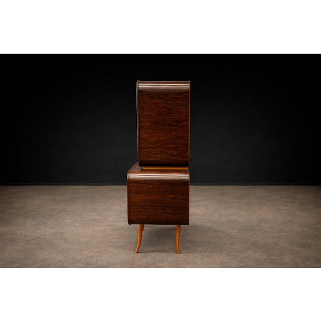 Mid-Century Bar Cabinet in Brazilian Rosewood With Mirrored & Glass Interior, Brazil, 1960s For Sale - Image 14 of 15