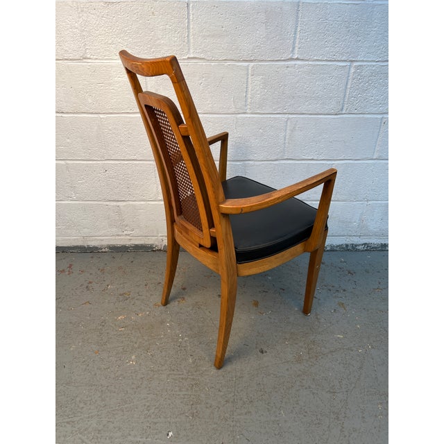 Set of Six Mid 20th Century Walnut and Cane Dining Chairs by Drexel Furniture For Sale - Image 10 of 16